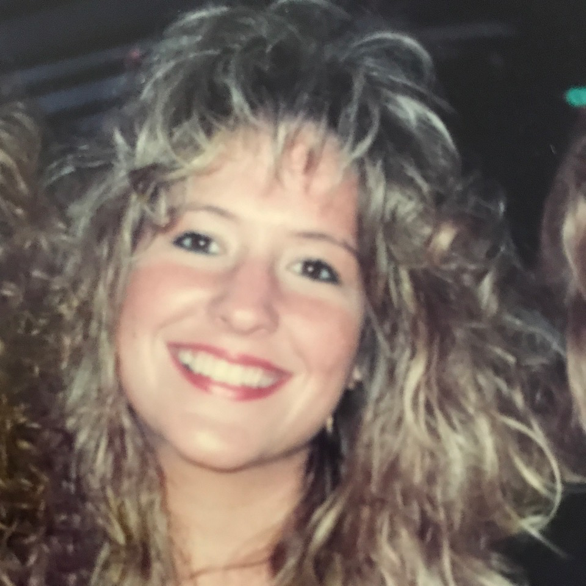 Brené with big hair in 1986