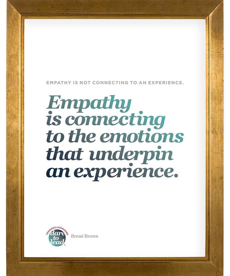 Empathy is not connecting to an experience. Empathy is connecting to the emotions that underpin an experience.